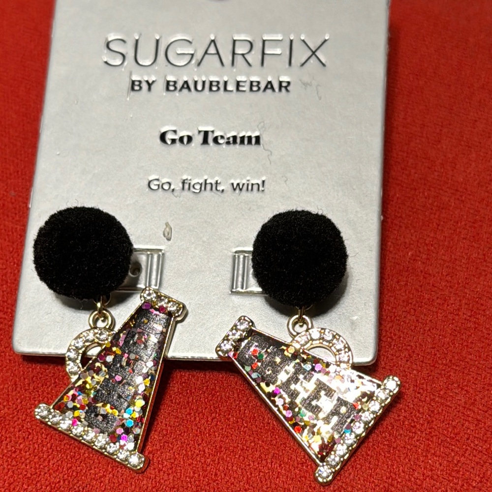 Gold and Black Cheer Earrings